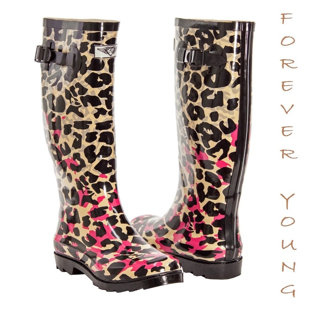Women Tall Rain Boots, RB-1404, Blushing Jaguar, Size 6